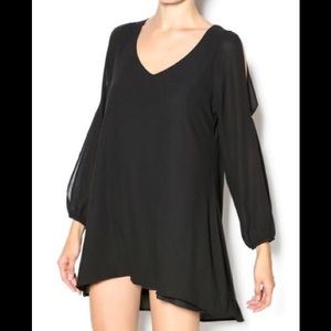 PRICE DROP! Lulu’s black sheer open sleeve dress